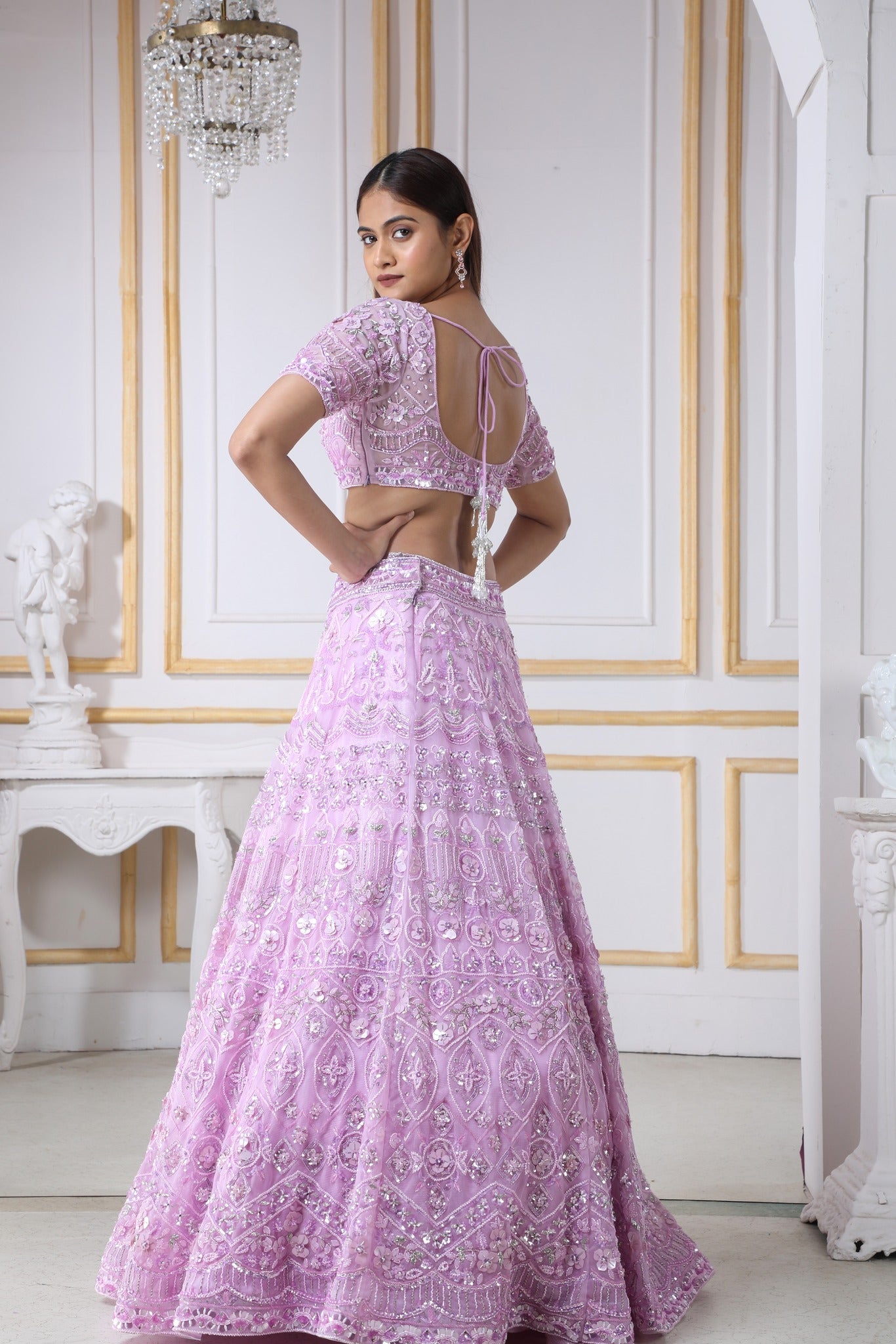Buy Sue Mue silver hand embroidered lehenga with blouse at Aza Fashions in  2024 | Designer saree blouse patterns, Trendy dress outfits, Party wear  lehenga
